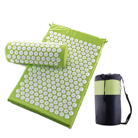Acupressure Mat and Pillow Set - Relieves Stress, Back, Neck, and Sciatic Pain Massage